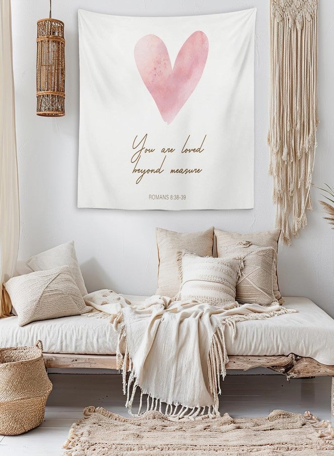 OXW Christian Bible Verse Tapestry Wall Hanging, Christian Scripture Wall Art Decor, Bible Verses Wall Decor for Prayer Room Church Bedroom, You Are Loved Beyond Measure, 50×60 inches - Image 2